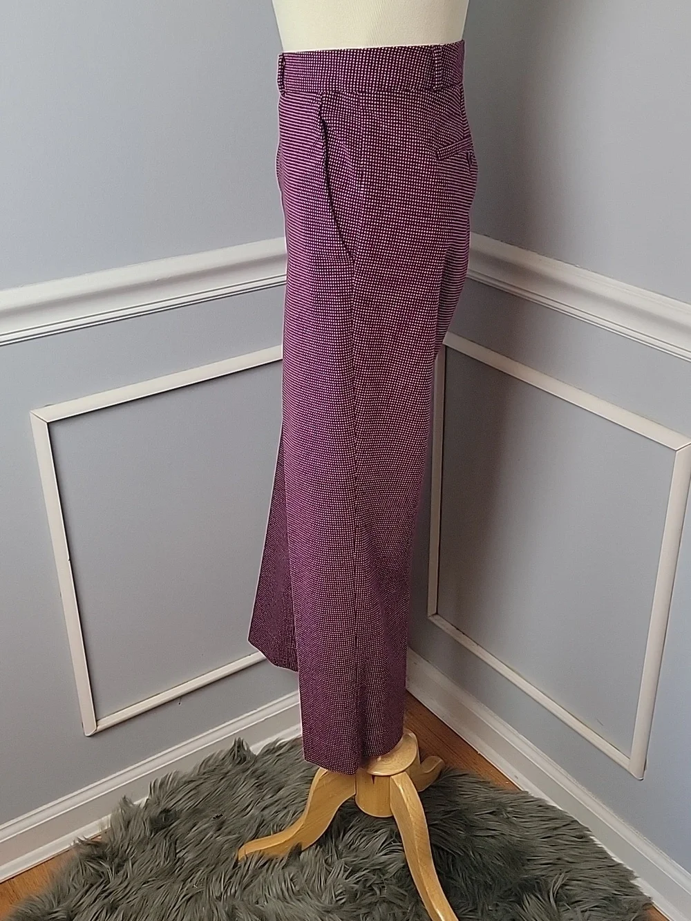 BANANA REPUBLIC Avery Purple White Polka Dot Ankle Cropped Professional Pants 14